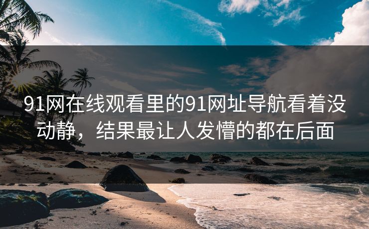 91网在线观看里的91网址导航看着没动静，结果最让人发懵的都在后面