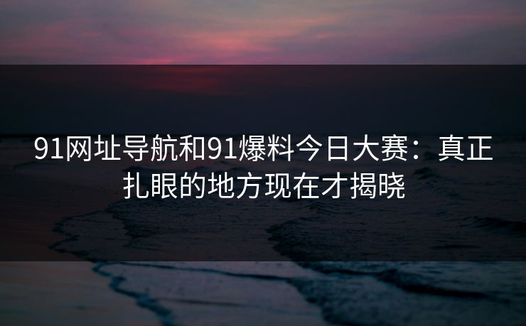 91网址导航和91爆料今日大赛：真正扎眼的地方现在才揭晓