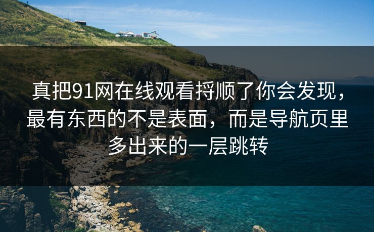 真把91网在线观看捋顺了你会发现，最有东西的不是表面，而是导航页里多出来的一层跳转